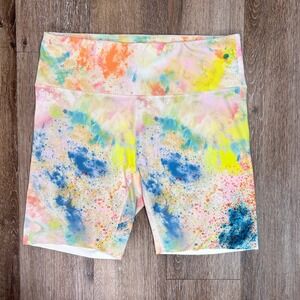 Women's Tie-Dye Bike Shorts RBX Size-XL High-Waisted Workout Leggings Athleisure